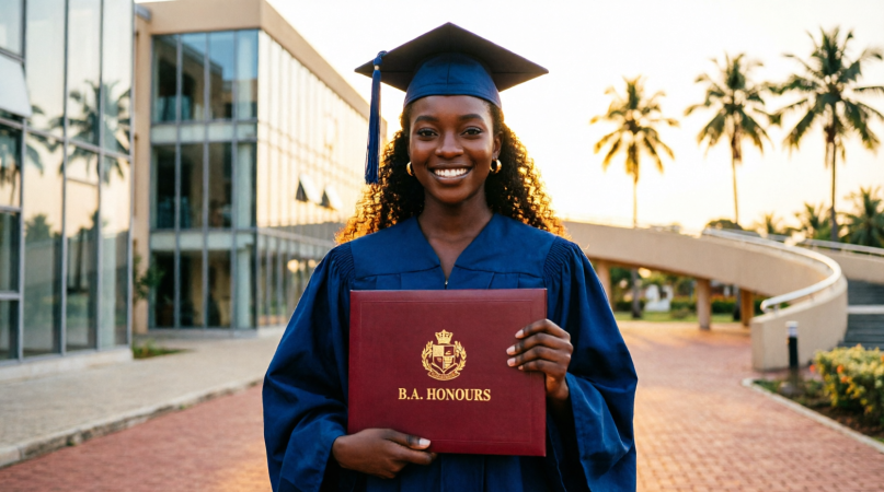 Étudiante africaine diplômée